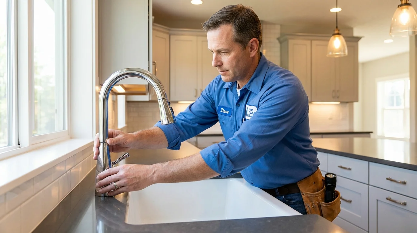 Kitchen faucet installation by Johns Plumbing LLC in Pocomoke City
