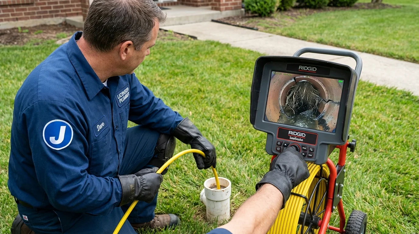 Sewer camera inspection being performed by Johns Plumbing LLC in Pocomoke City